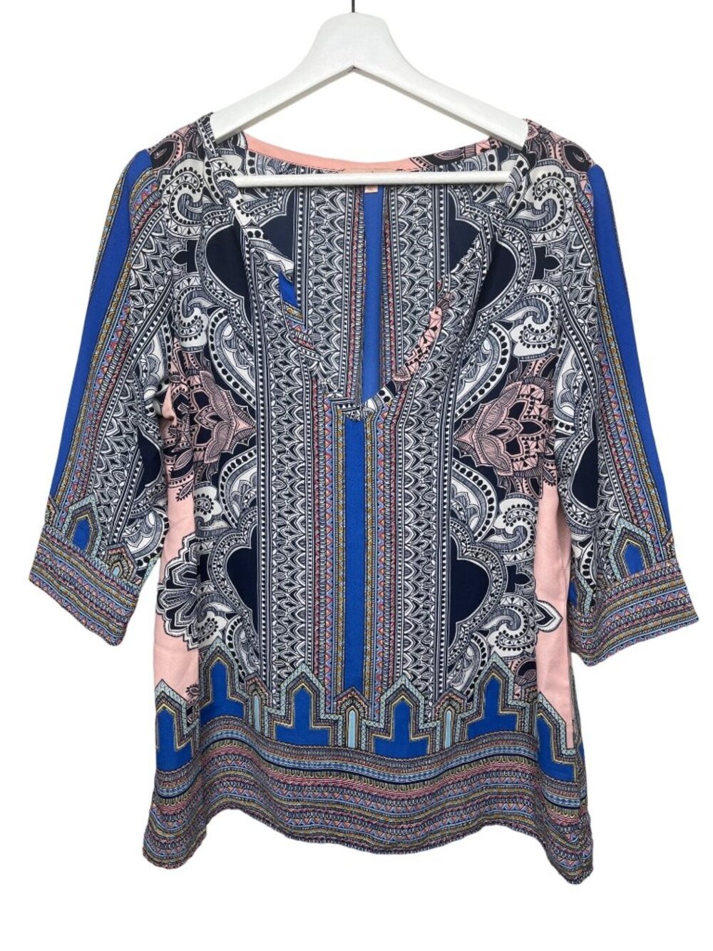 Gibson Latimer Small Paisley Boho Flowy Tunic Top
